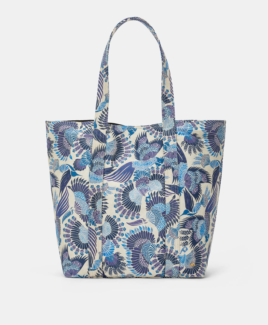 MAURITIA BAG IN PRINTED CANVAS - MULTICOLOUR AZZURO
