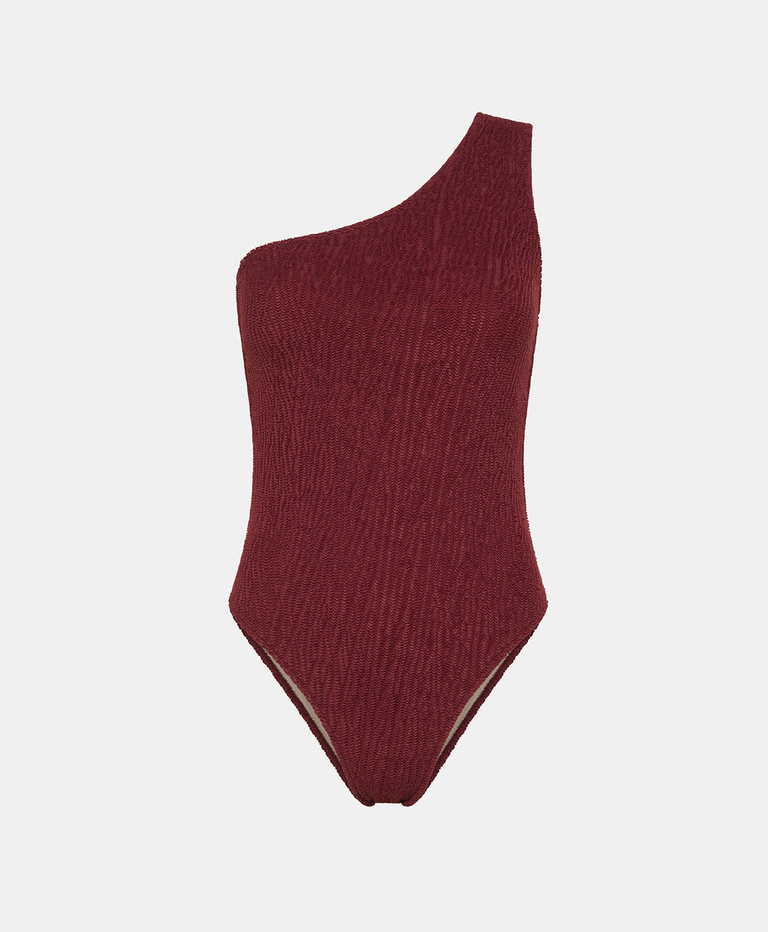 VANILLA SWIMSUIT IN GOFFERED LYCRA - BORDEAUX