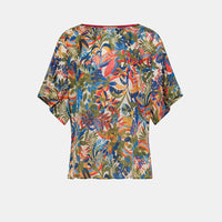 JARI BLOUSE IN PRINTED HABUTAI - MULTICOLOR CREAM