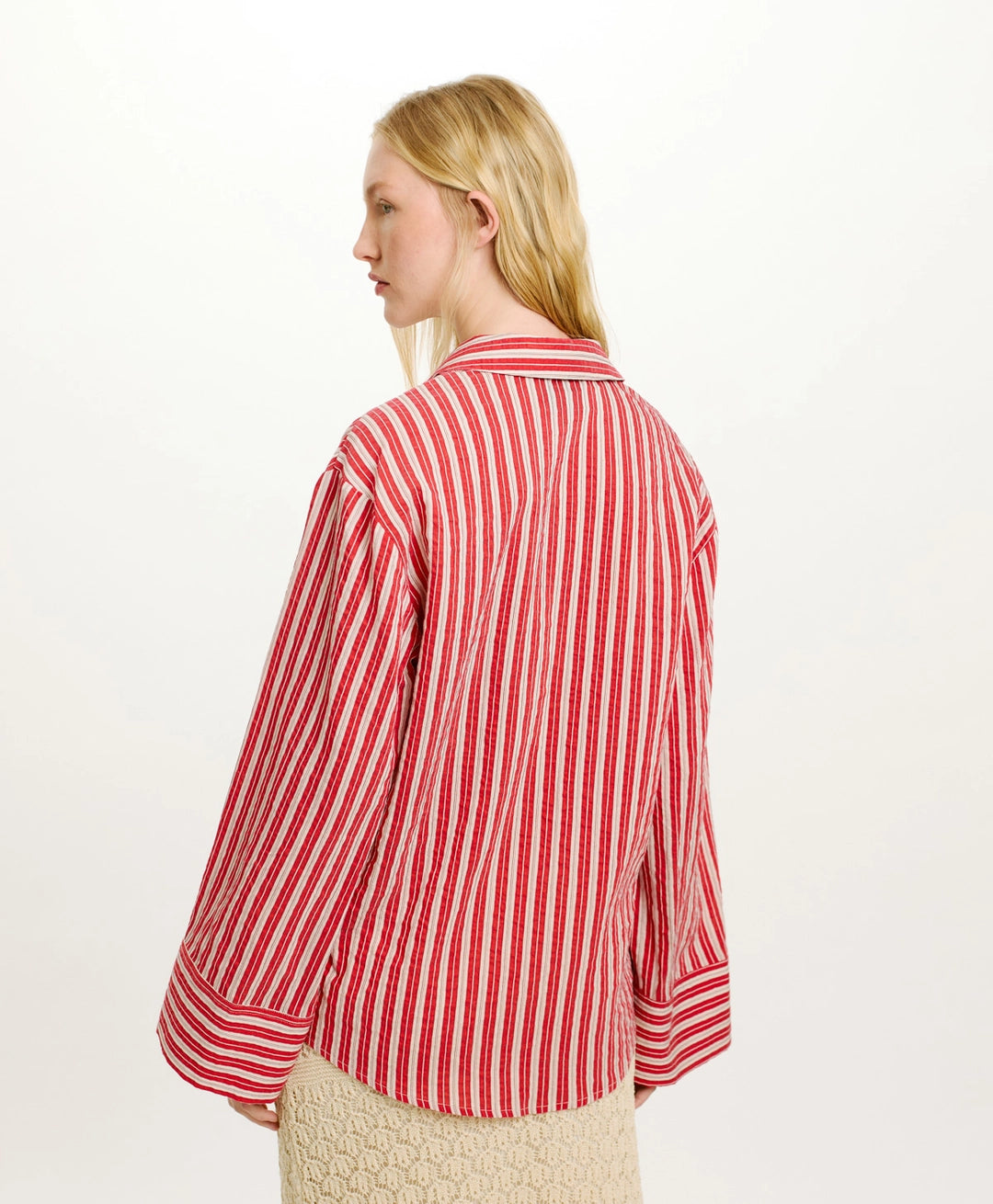 TARA BLOUSE IN STRIPED COTTON AND SILK