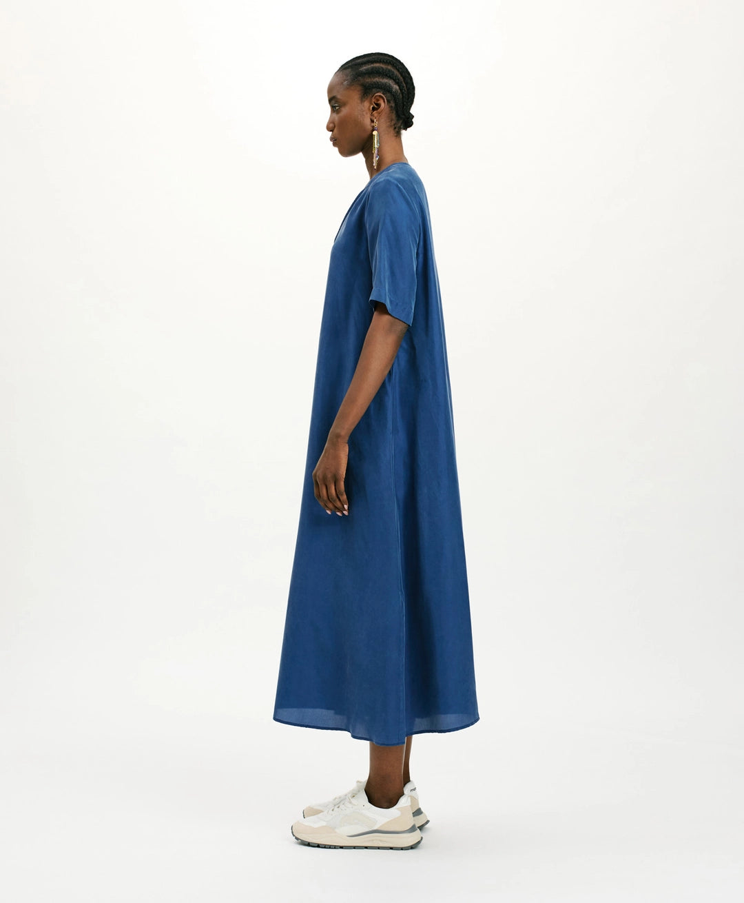 CARNAVAL DRESS IN HABUTAI SILK - BLUE