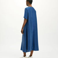 CARNAVAL DRESS IN HABUTAI SILK - BLUE