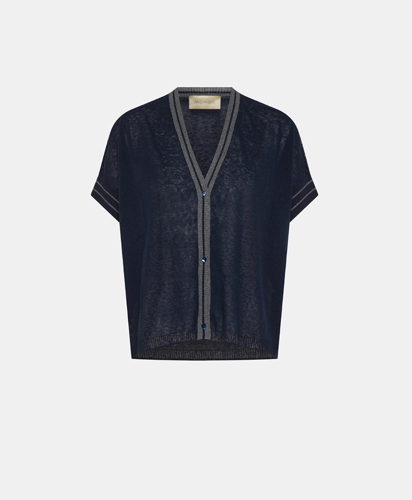 PRIPRIOCA CARIDGAN IN COTTON AND LINEN - BLUE