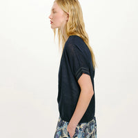 PRIPRIOCA CARIDGAN IN COTTON AND LINEN - BLUE