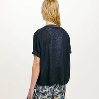 PRIPRIOCA CARIDGAN IN COTTON AND LINEN - BLUE