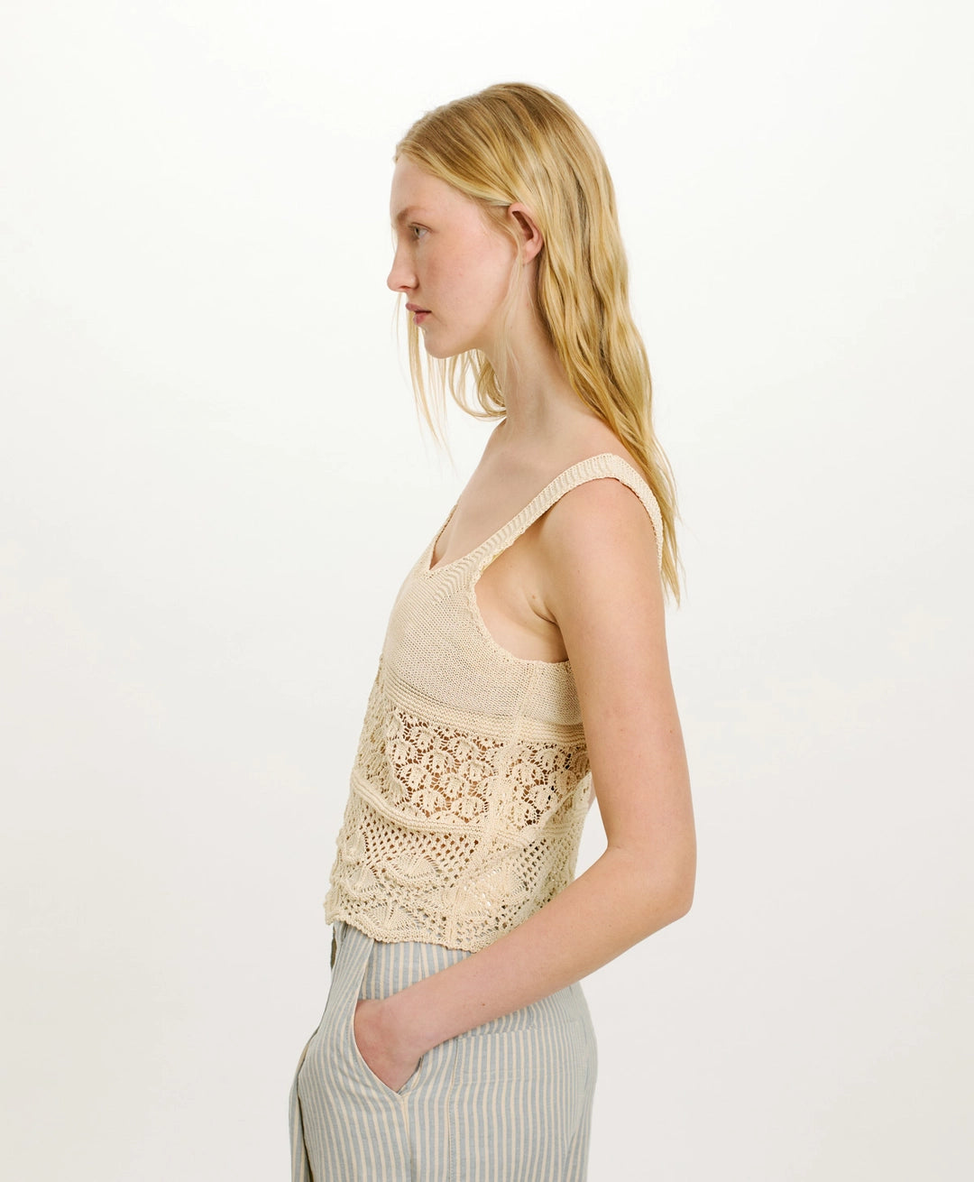 MOMONI JAIME CROCHET TOP - CREAM