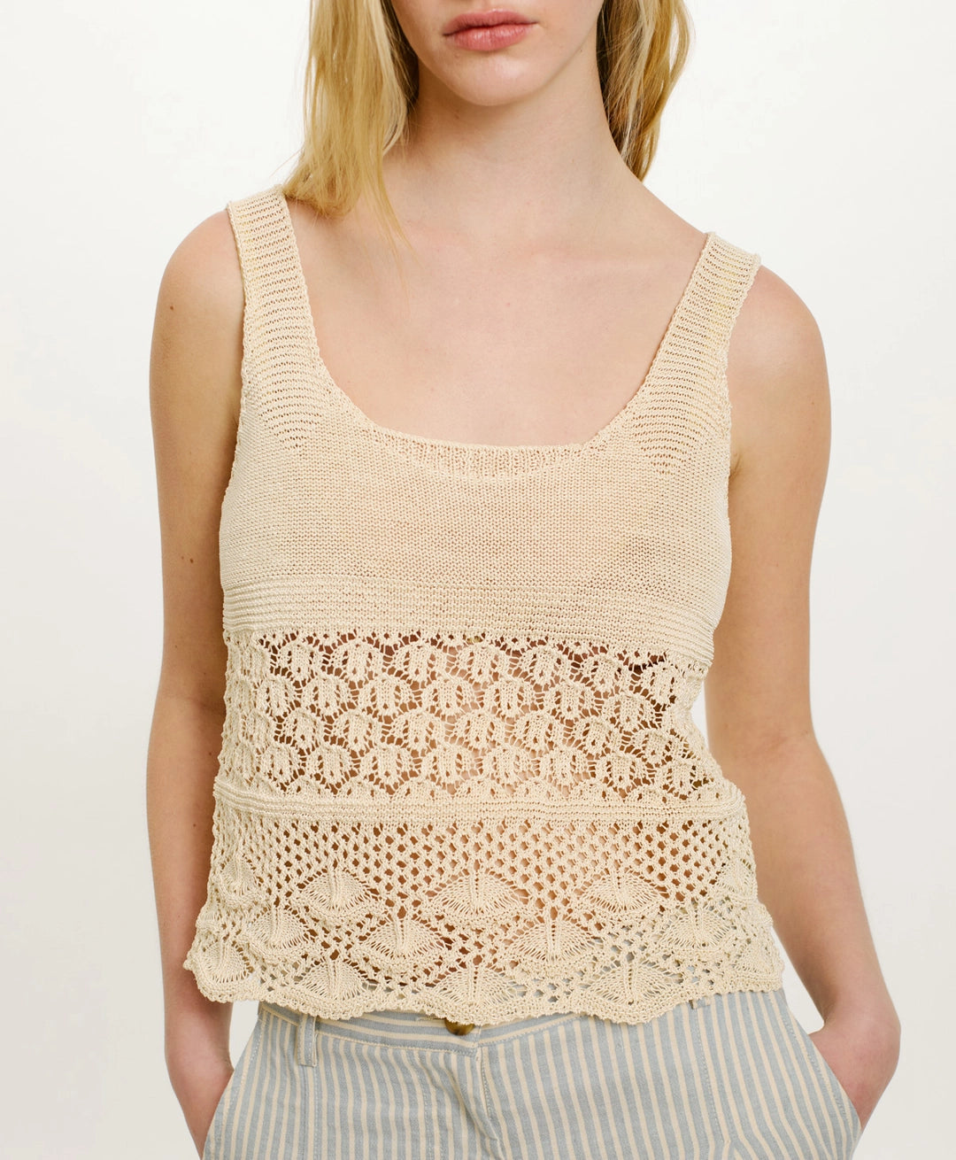 MOMONI JAIME CROCHET TOP - CREAM