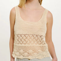 MOMONI JAIME CROCHET TOP - CREAM