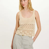 MOMONI JAIME CROCHET TOP - CREAM