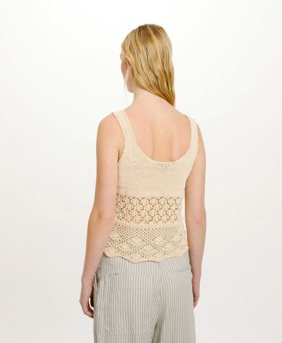 MOMONI JAIME CROCHET TOP - CREAM