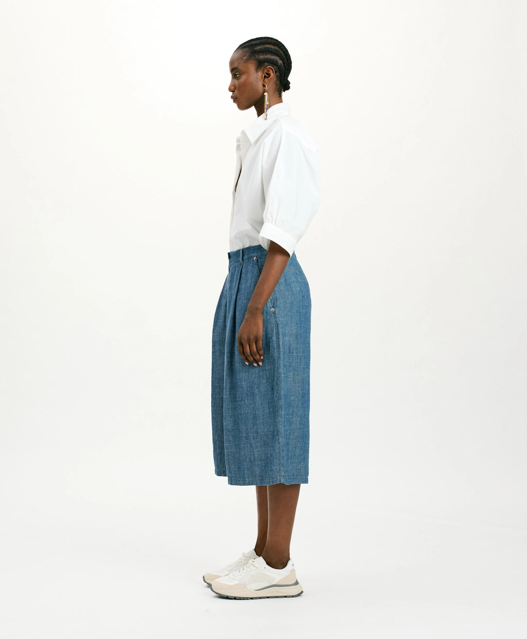 FUERTE PANTS IN STONEWASHED CHAMBRAY - BLUE JEANS