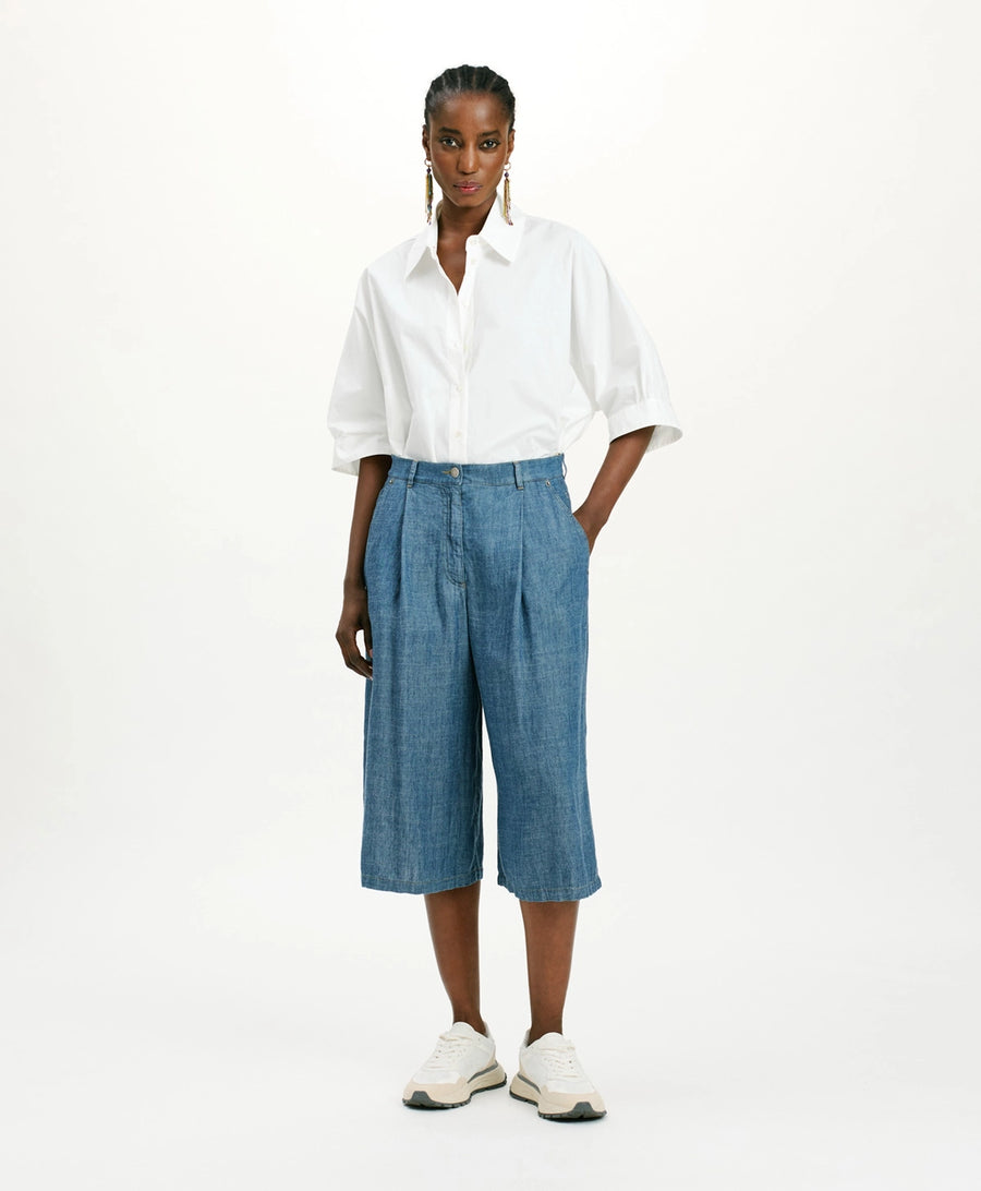 FUERTE PANTS IN STONEWASHED CHAMBRAY - BLUE JEANS