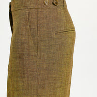 THIAGO PANTS IN VISCOSE AND LINEN - OIL