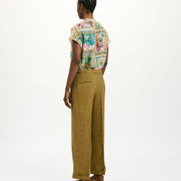 THIAGO PANTS IN VISCOSE AND LINEN - OIL