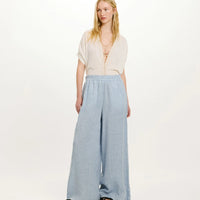 LUCAS PANTS IN YARN DYED LINEN - LIGHT BLUE
