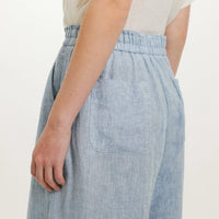 LUCAS PANTS IN YARN DYED LINEN - LIGHT BLUE