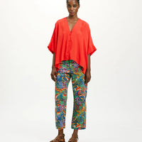 PAHA SHIRT IN SOLID COLOUR ACETATE SILK - RED