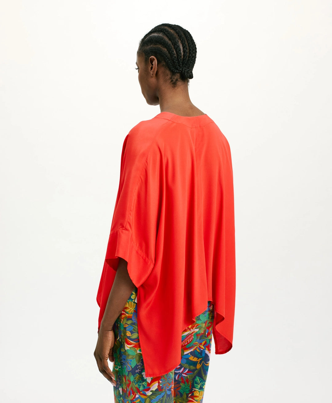 PAHA SHIRT IN SOLID COLOUR ACETATE SILK - RED