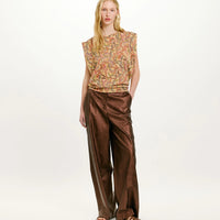 ENNA T-SHIRT IN PRINTED LUREX JERSEY - MULTICOLOR MAGENTA