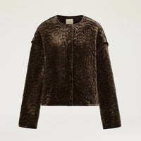 CRANBERRY COAT IN QUILTED VELVET - BROWN