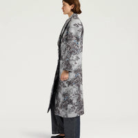 LEMONADE COAT IN PRINTED BONDED MELTON - SILVER MULTICOLOR