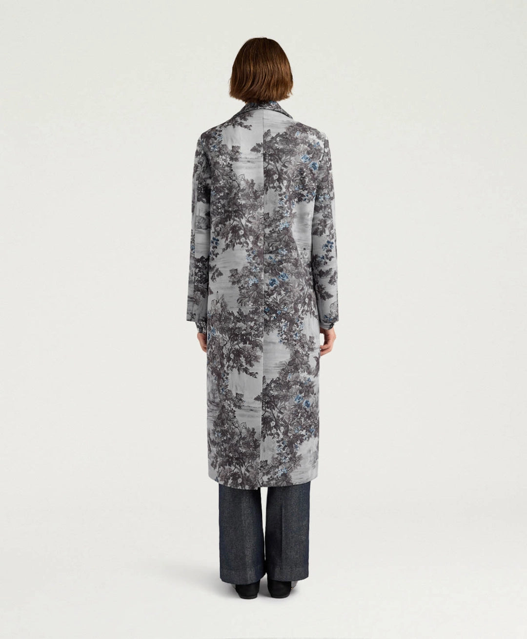 LEMONADE COAT IN PRINTED BONDED MELTON - SILVER MULTICOLOR