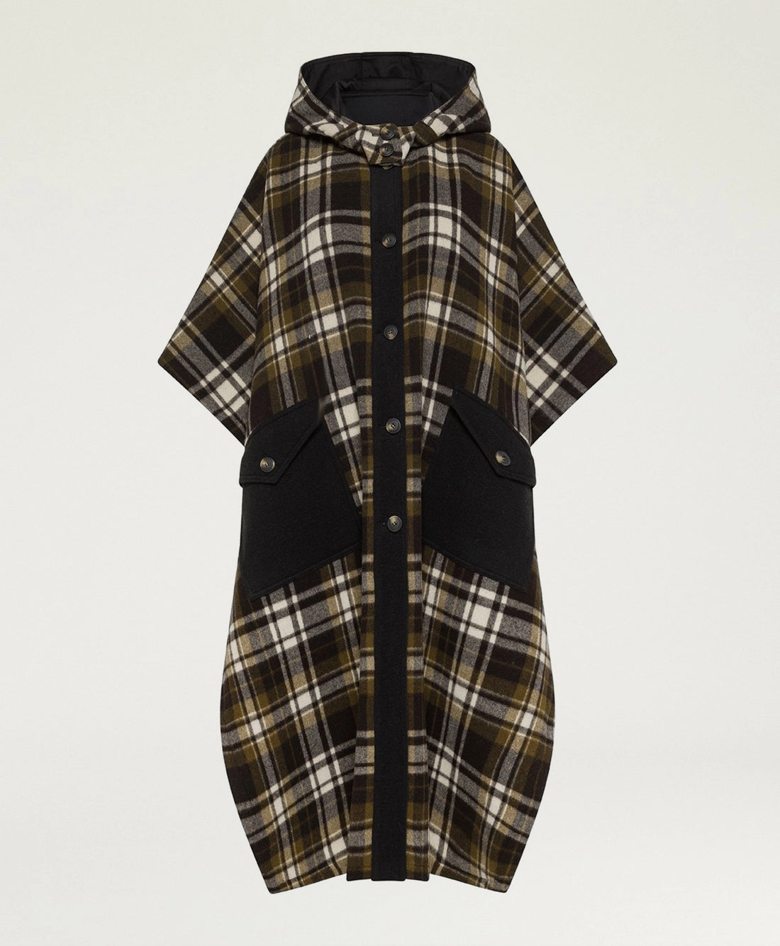 DICKENS COAT IN DOUBLE-FACE WOOL - GREEN MULTICOLOR