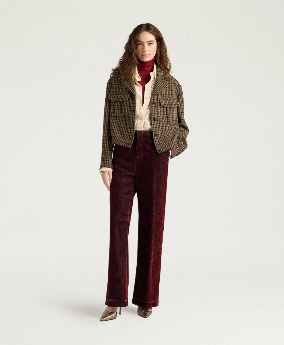 CIDER COAT IN CHECK WOOL - MULTICOLOR