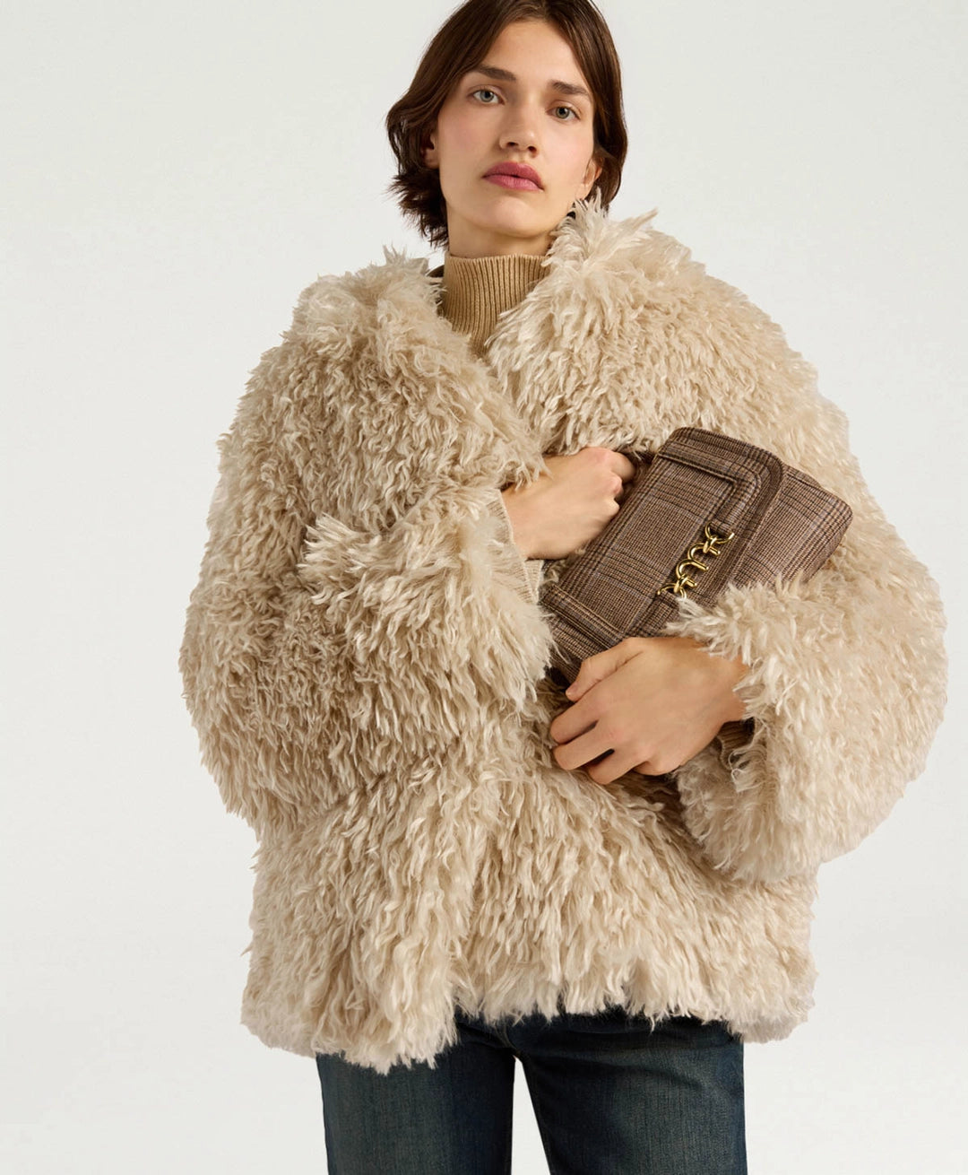 CHLOE COAT IN ECO-LEATHER - CREAM