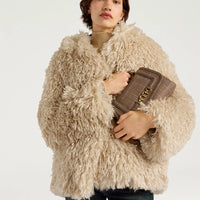 CHLOE COAT IN ECO-LEATHER - CREAM