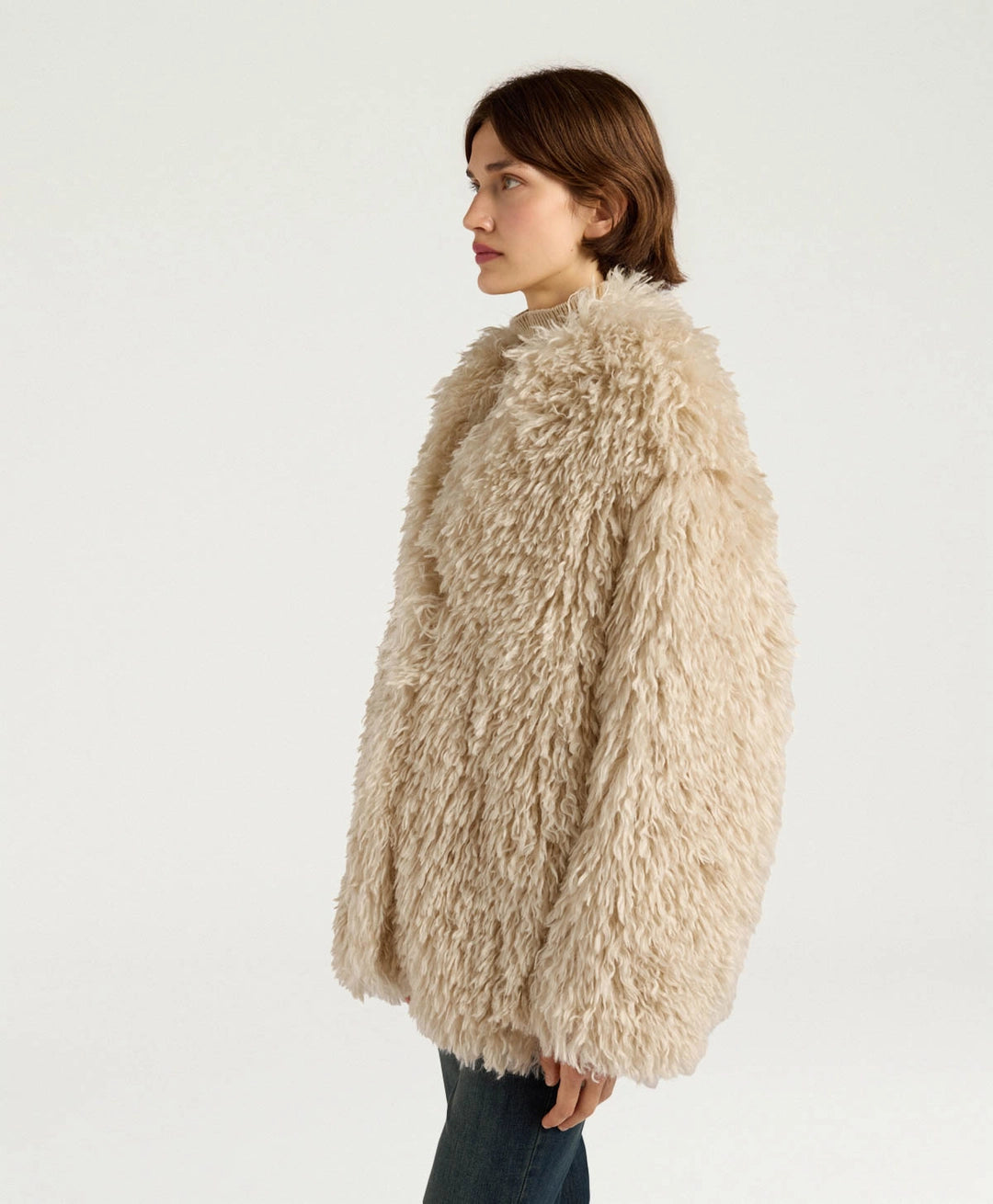 CHLOE COAT IN ECO-LEATHER - CREAM