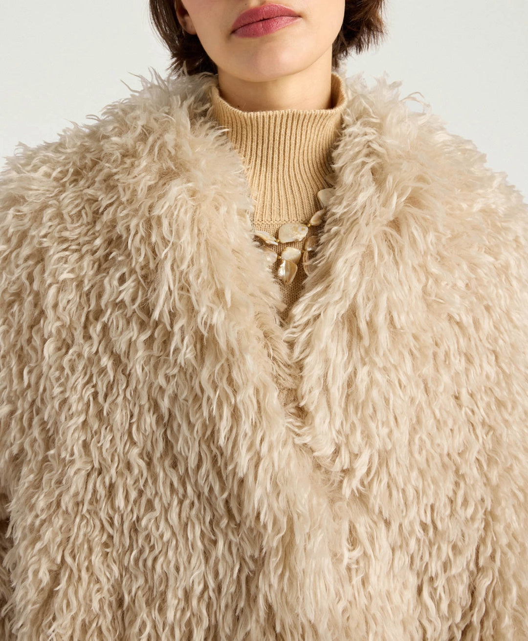 CHLOE COAT IN ECO-LEATHER - CREAM