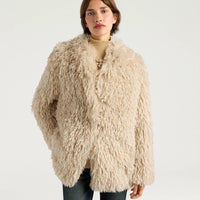 CHLOE COAT IN ECO-LEATHER - CREAM