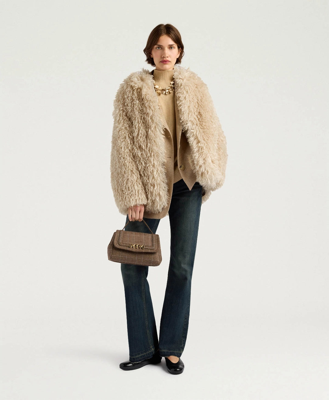 CHLOE COAT IN ECO-LEATHER - CREAM