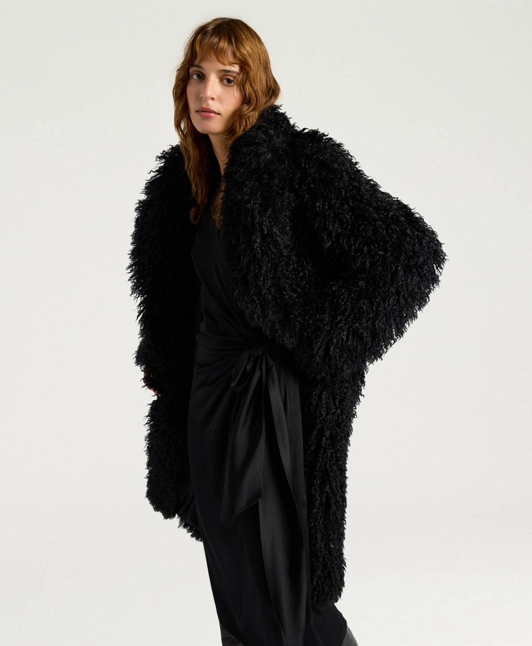 CALENDULA COAT IN ECO-LEATHER - BLACK