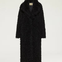 CALENDULA COAT IN ECO-LEATHER - BLACK