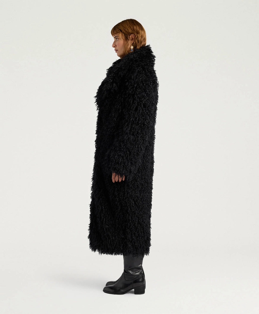 CALENDULA COAT IN ECO-LEATHER - BLACK