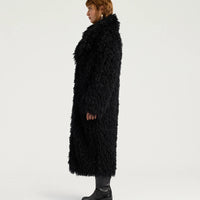 CALENDULA COAT IN ECO-LEATHER - BLACK