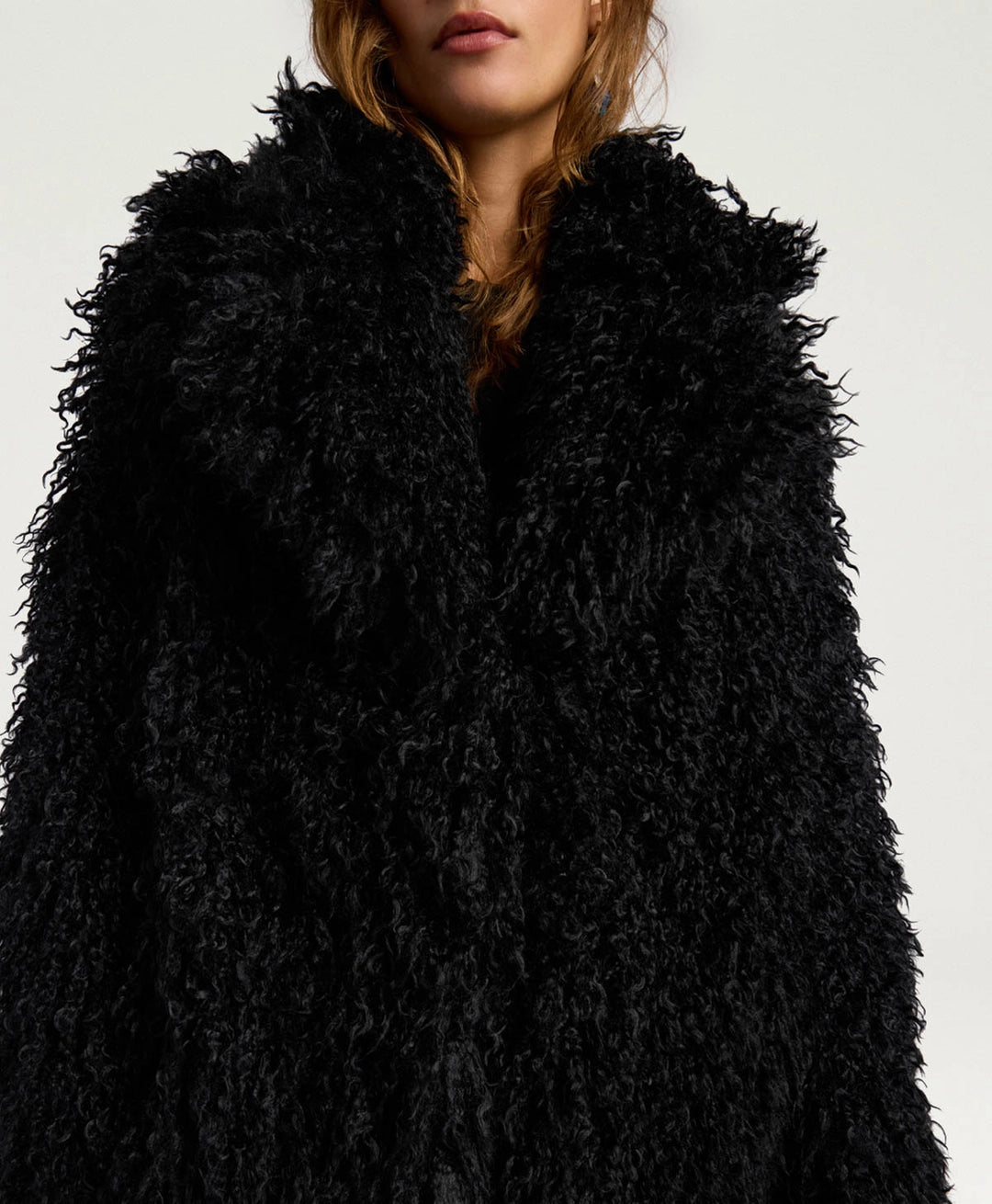 CALENDULA COAT IN ECO-LEATHER - BLACK