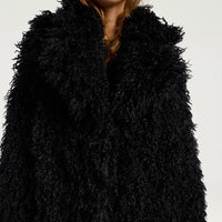 CALENDULA COAT IN ECO-LEATHER - BLACK