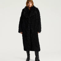 CALENDULA COAT IN ECO-LEATHER - BLACK