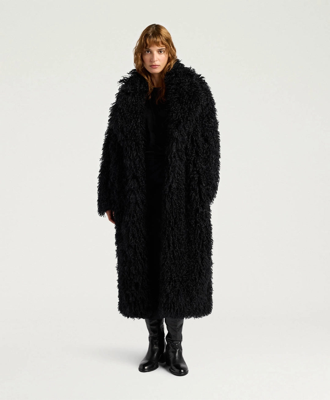 CALENDULA COAT IN ECO-LEATHER - BLACK