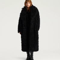 CALENDULA COAT IN ECO-LEATHER - BLACK