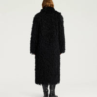 CALENDULA COAT IN ECO-LEATHER - BLACK