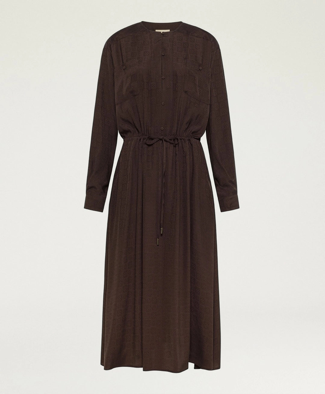 MAUVE DRESS IN ACETATE/SILK JACQUARD - CHOCOLATE