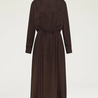 MAUVE DRESS IN ACETATE/SILK JACQUARD - CHOCOLATE