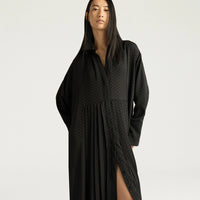 SCILLY DRESS IN JACQUARD - BLACK