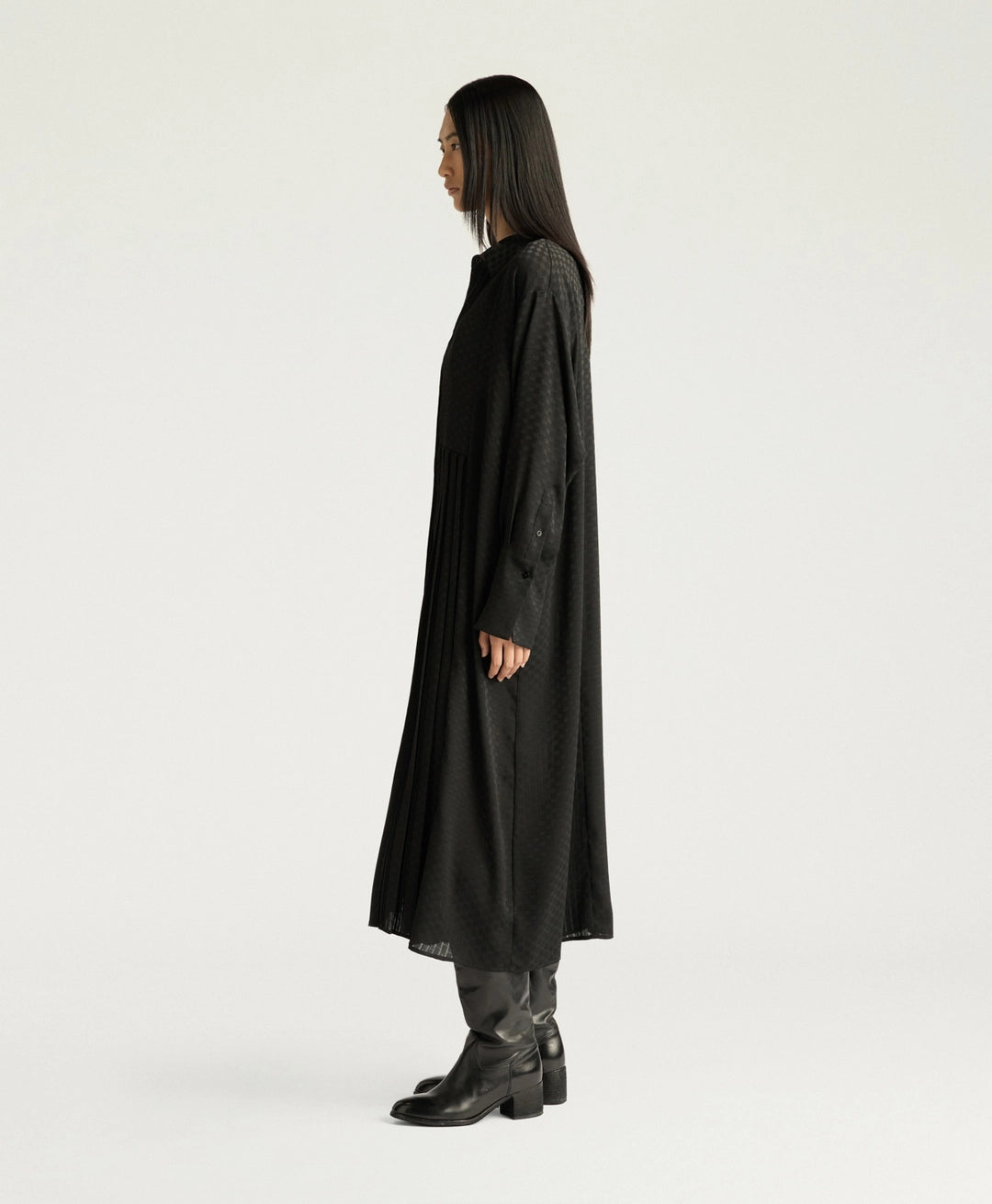 SCILLY DRESS IN JACQUARD - BLACK