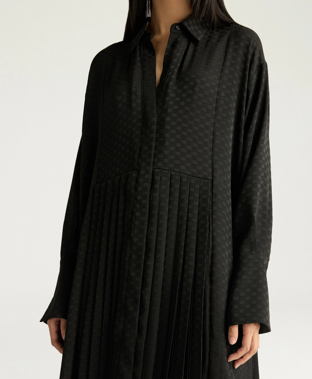 SCILLY DRESS IN JACQUARD - BLACK