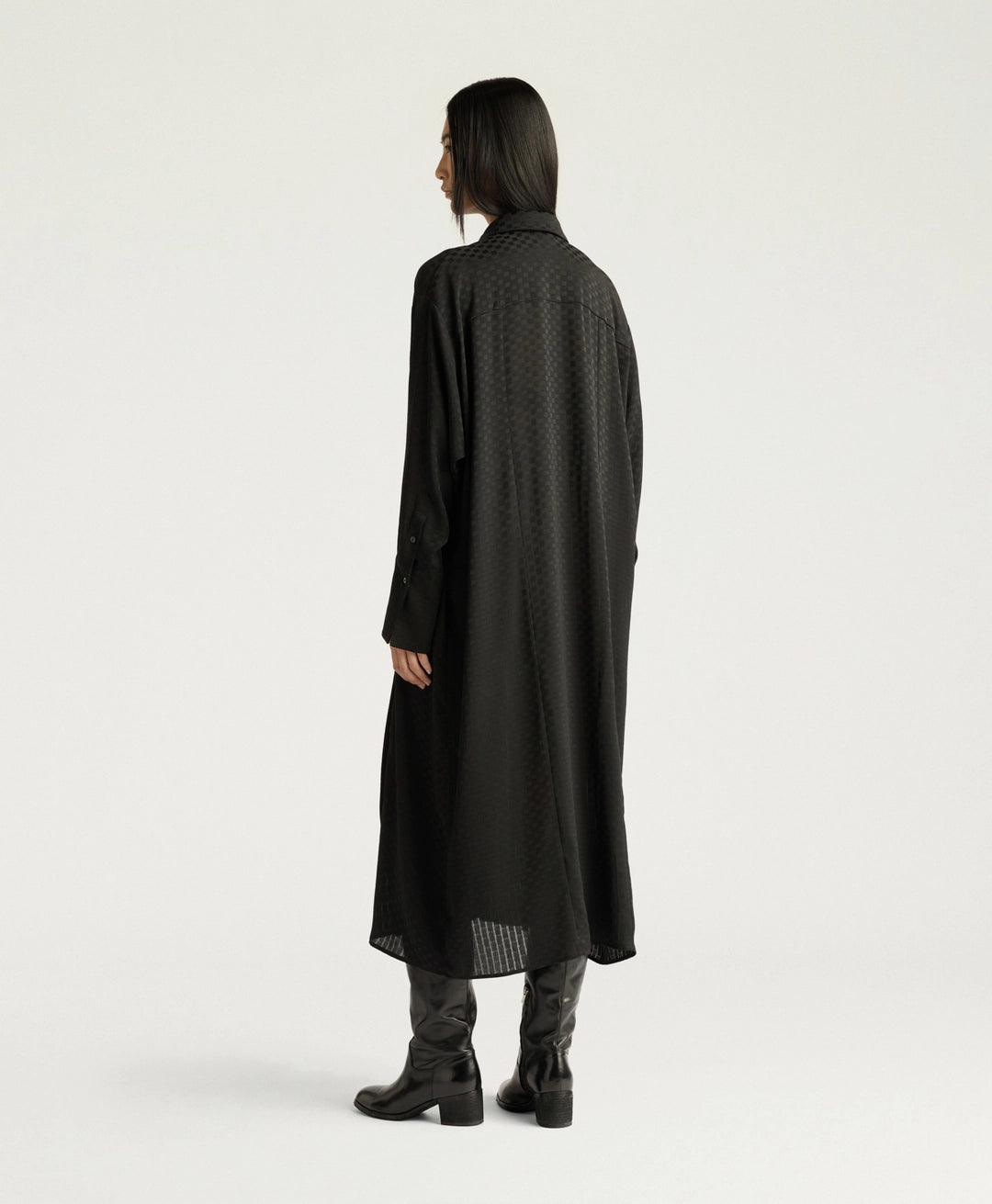 SCILLY DRESS IN JACQUARD - BLACK